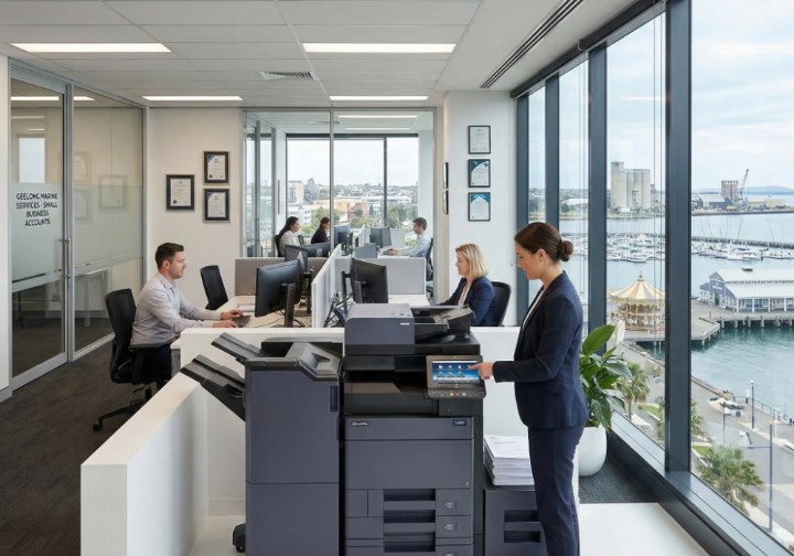 Multifunction device installed in a client office
